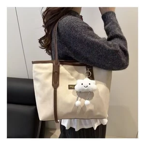 Retro Rửa Sạch PU Túi Tote Nữ Công Suất Lớn Mới Đa Năng Đi Lại Túi Sinh Viên Đại Học Đẳng Cấp Di