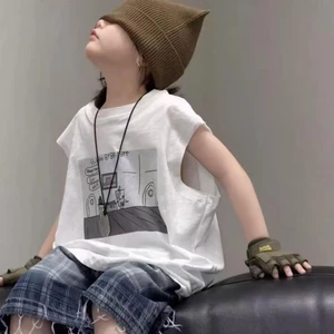 Áo vest mùa hè cho trẻ em Mới rộng thoáng khí in không tay Xu hướng thiết kế hàng đầu