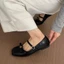 Giày nữ Mary Jane xinh đẹp phong cách Pháp giày nhỏ kiểu thơm giày vuông mũi nông giày đế bệt