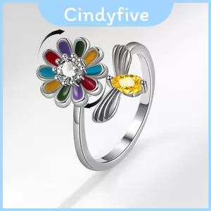 Nhẫn Nữ Tính Đồng Có Dấu Zircon Và Mở Có Thể Điều Chỉnh Phù Hợp Với Nữ