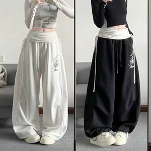 Nhảy Jazz In Hoa Hồng Dây Hot Girl Rời Hip Hop Thể Thao Scimitar Hip Hop Quần Ống Rộng