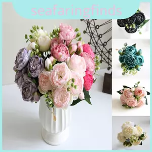 Hoa mẫu đơn lụa hoa hồng 30cm thủ công đẹp mắt biến đổi không gian sống của bạn