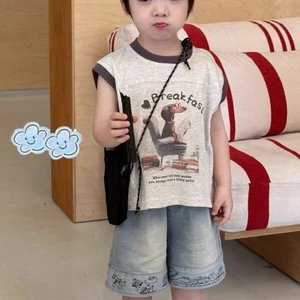 áo khoác mùa hè mới cotton nguyên chất cho bé trai áo sơ mi giản dị dễ thương thời trang cho bé