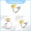 Nhẫn hướng dương có thể điều chỉnh hoa cúc nhỏ với chất liệu đồng dành cho người đam mê trang sức thời trang