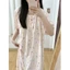 Clouds Cotton Yarn Spotted Pajamas Women's Summer New Cartoon Student Nightgown Slimming Home Cl