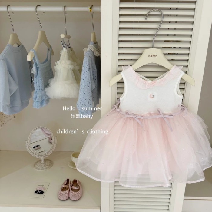 Girls New Summer Dress Pink Ballet Gauze Skirt Baby Summer Style Princess Dress Dress Super C
