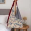 Retro Literary Cedar Printed Handbags, Casual Outings, Commuting, Sundry Storage Bags, Portable