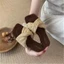 đôi dép dệt kiểu cổ điển mũi vuông phẳng dành cho nữ mặc ngoài mùa hè Dép phong cách Pháp ngày l