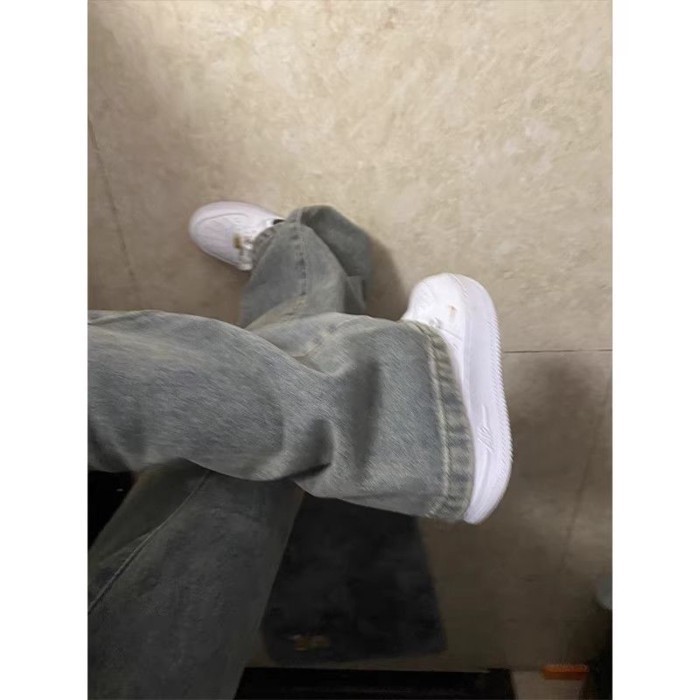 Retro Boot Xanh Dương Nam Mỹ Cao Cấp Đường Thẳng Quần Thể Hiện Chân Mỏng Slim Fit Scimitar Quần