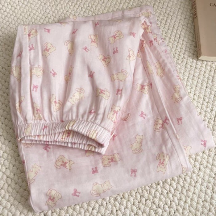chiếc quần pyjama cotton Yunduo mới dành cho nữ mùa xuân hạ thu, quần mặc ở nhà rộng rãi có thể