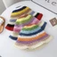 Mũ rơm dệt Cotton Hàn Quốc thủ công có tấm che nắng vành lớn ngoài trời cho mùa hè