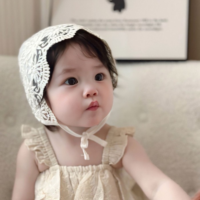 Mũ Cho Bé Xuân Thu Ren Công Chúa Đi Chơi Trẻ Sơ Sinh Hat Mũ Nữ Bé Cung Điện Nón Mùa Hè Mỏng P