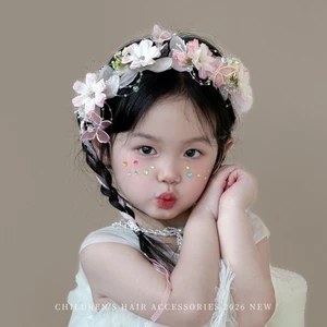 chiếc mũ đội đầu vòng hoa rừng, phụ kiện tóc công chúa hoa cổ tích, dây buộc tóc, kẹp tóc, băng