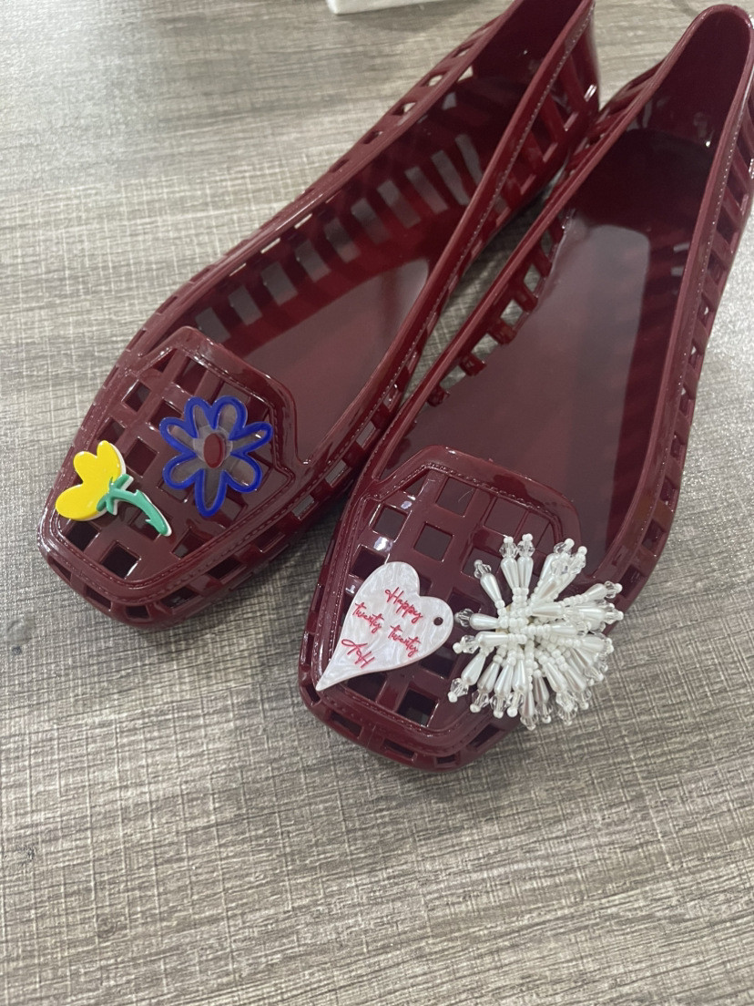 Ngọc Trai Handmade Đính Hạt Kim Sa Lấp Lánh DIY Rỗng Thạch Giày Pha Lê Phụ Kiện