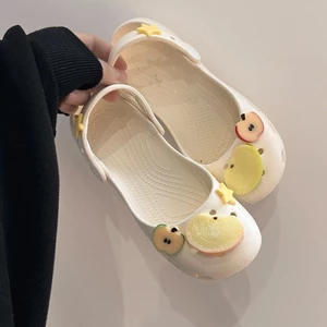 Giày sandal hai lỗ sao Apple đế dày mùa hè dành cho nữ Giày đế dày Baotou Giày đế phẳng