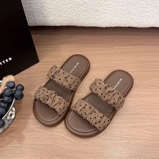 Polka Dot Thick-soled Slippers For Women's Outer Wear Summer New Style Huge Good-looking Non-
