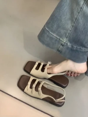 Giày Sandal Nữ Mùa Hè Mới Retro Pháp Cổ Tích Phong Cách Đi Biển Đi Biển Đế Bằng La Mã Giày Xăng