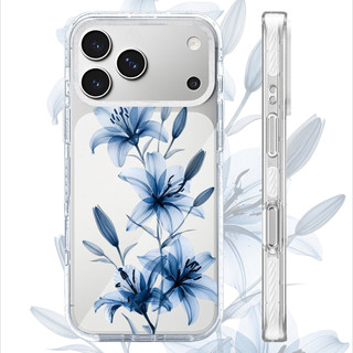 Ốp Lưng Acrylic Màu Tương Thích Cho IPhone 15 16 PLUS 11 12 13 14 15 16 17 Pro Max Bìa Mực Xanh Màu Lily Minh Họa Bao Cứng Chống Sốc Ốp Lưng Hộp