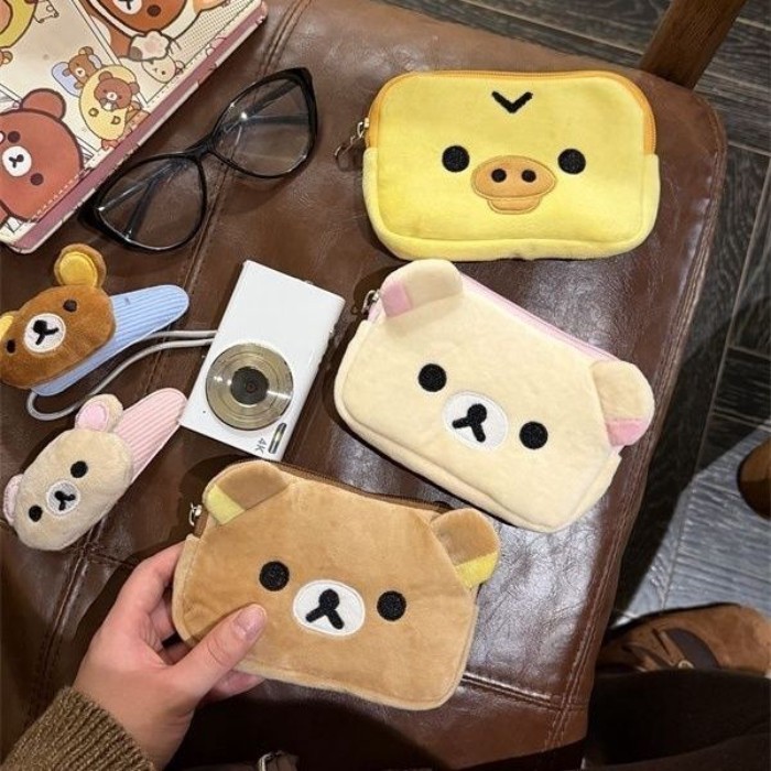 Nhật Bản Dễ Thương Rilakkuma Túi Bảo Quản Tiền, Thẻ Ví Ngắn Sang Trọng Tiền Xu