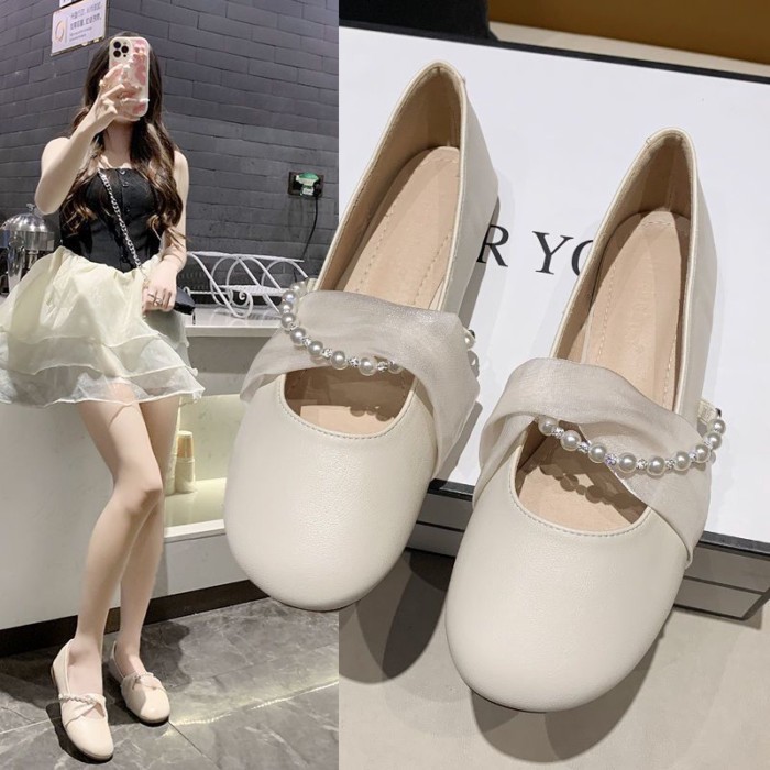 Giày cổ tích nữ phối chân váy, giày Mary Jane đế mềm đa năng cho nữ mùa xuân