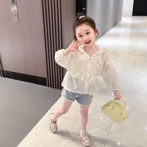 Nữ Nhẹ Chống Nắng Quần Áo Mới Bé Gái Quần Áo Mùa Hè Trẻ Em Mùa Hè Thoáng Khí Áo Bé Gái Ngoài Trờ