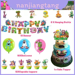 My Hát Quái Vật Sinh Nhật Bộ Bóng Bay Cờ Bánh Toppers Và Hơn Thế nữa