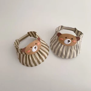 Mũ trẻ em gấu sọc Hàn Quốc mùa hè vành rộng chống nắng Mũ chống nắng cho bé nam và bé gái đi du