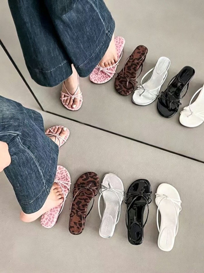 Dép xỏ ngón mũi nhọn kiểu Pháp dành cho nữ, dép xỏ ngón đi biển mỏng quai xinh xắn và đa năng thích
