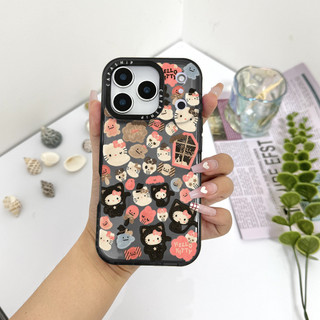 Ốp Màu Dán Búp Bê Hello Kitty Dễ Thương Tương Thích Cho IPhone 11 12 13 14 15 16 17 Pro Max 12Mini Cover X XR XSMax Silicone Mềm Trong Suốt Cản SE 2022 6 7 8Plus Vỏ Chống Sốc