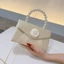 Hoa Trắng Đính Hạt Satin Lật Tay Túi Ăn Tối Túi Nữ Sườn Xám Đầm Cocktail Túi Xách