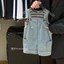 Bộ món quần đùi denim có dây đeo thời trang dành cho bé trai và bé gái bộ đồ hai mảnh thời tra