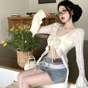 Hot girl xù áo chống nắng cardigan khăn choàng mỏng nữ phong cách xuân hè với váy dây và áo s