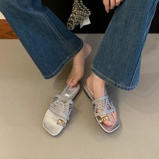 Retro Style One-line Braided Flat Sandals For Women To Wear Summer New Style Flip-flops Comfo