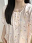 Clouds Cotton Yarn Spotted Pajamas Women's Summer New Cartoon Student Nightgown Slimming Home Cl