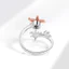 Nhẫn đồng mở trang trí Zirconia với thiết kế hình rùa và ngôi sao cho phong cách nữ