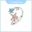 Nhẫn đồng mở trang trí Zirconia với thiết kế hình rùa và ngôi sao cho phong cách nữ