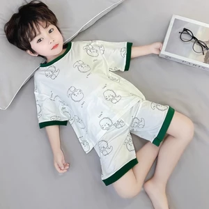 mẫu đồ ngủ nam nữ mới, set đồ mỏng tay ngắn, quần áo trẻ em hoạt hình, quần áo mặc nhà khủng lon