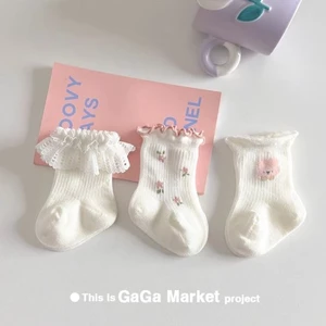 Tất Cho Bé Xuân Thu Mỏng Sơ Sinh Bé Gái Ren Rời Miệng Ngọt Bé Gái Công Chúa Không Xương Giữa