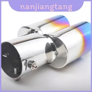 Đầu giảm thanh đuôi ống xả kép bằng thép không gỉ sành điệu màu xanh bắt mắt cho Universal Fit