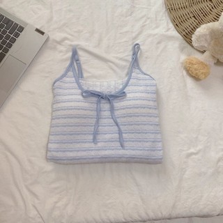 Nightgown Modal Striped Vest With Breast Pad Pajamas For Women Summer New Mid-length Home Wear