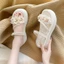 New Style Flower Slippers For Women Summer Outerwear Pearl Decorated Thick-soled Strap Sandals