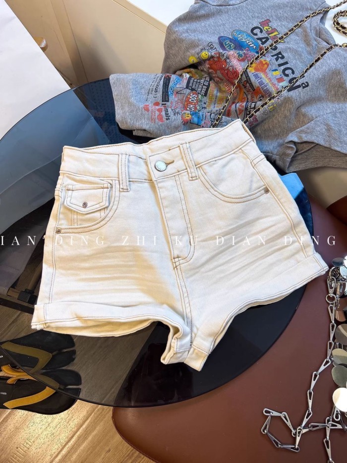 Quần short denim cao cấp phiên bản Hàn Quốc dành cho nữ mùa hè hot girl eo cao thiết kế thon gọn