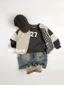 Áo ghi lê cotton kẻ sọc xuân thu có thể đảo ngược phong cách Hàn Quốc cho trẻ em, áo vest nam nữ