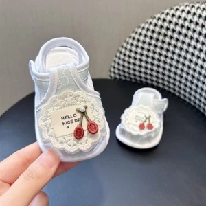 đôi giày nhỏ bé mùa hè tươi mát cho bé bước đi giày cotton đế mềm chống trượt Velcro hoạt hình k