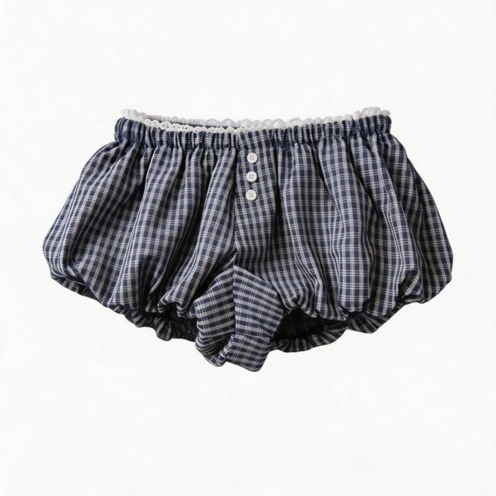 Quần culottes hình đám mây nhiều màu dành cho nữ mùa hè cạp cao quần ống phồng bí ngô và quần