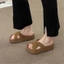 Giày sandal đế dày thời trang nữ, dép mùa hè, đế mềm, dép đi trong nhà thoải mái với váy
