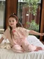 Bộ quần áo mặc ở nhà mới cho bé gái mùa hè Bộ hai món đồ ngủ ren mỏng kiểu dáng trẻ em dành cho