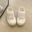 Giày vải đế dày Velcro kiểu trường dành cho nữ mỏng thoáng khí màu trắng Giày sinh viên thông