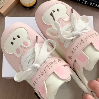 Giày trắng thỏ dễ thương phong cách Trung Hoa mới dành cho nữ mùa xuân mới đế mềm tiệc sinh viên
