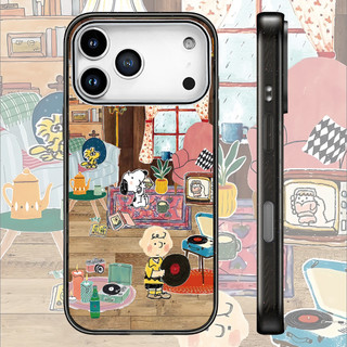 Ốp Sạc Từ Tính Không Dây Acrylic Màu Tương Thích Cho IPhone 14 PLUS 11 12 13 15 16 17 Pro Max Ốp Lưng Hoạt Hình Dễ Thương Snoopy Cuộc Sống Hàng Ngày 17Air Vỏ Cứng Chống Sốc Vỏ